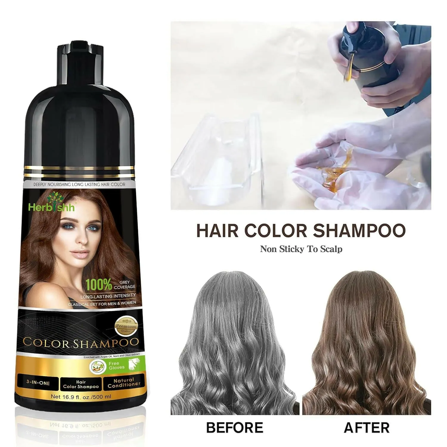 Combo Pack of Color Shampoo & Brush - Herbishh