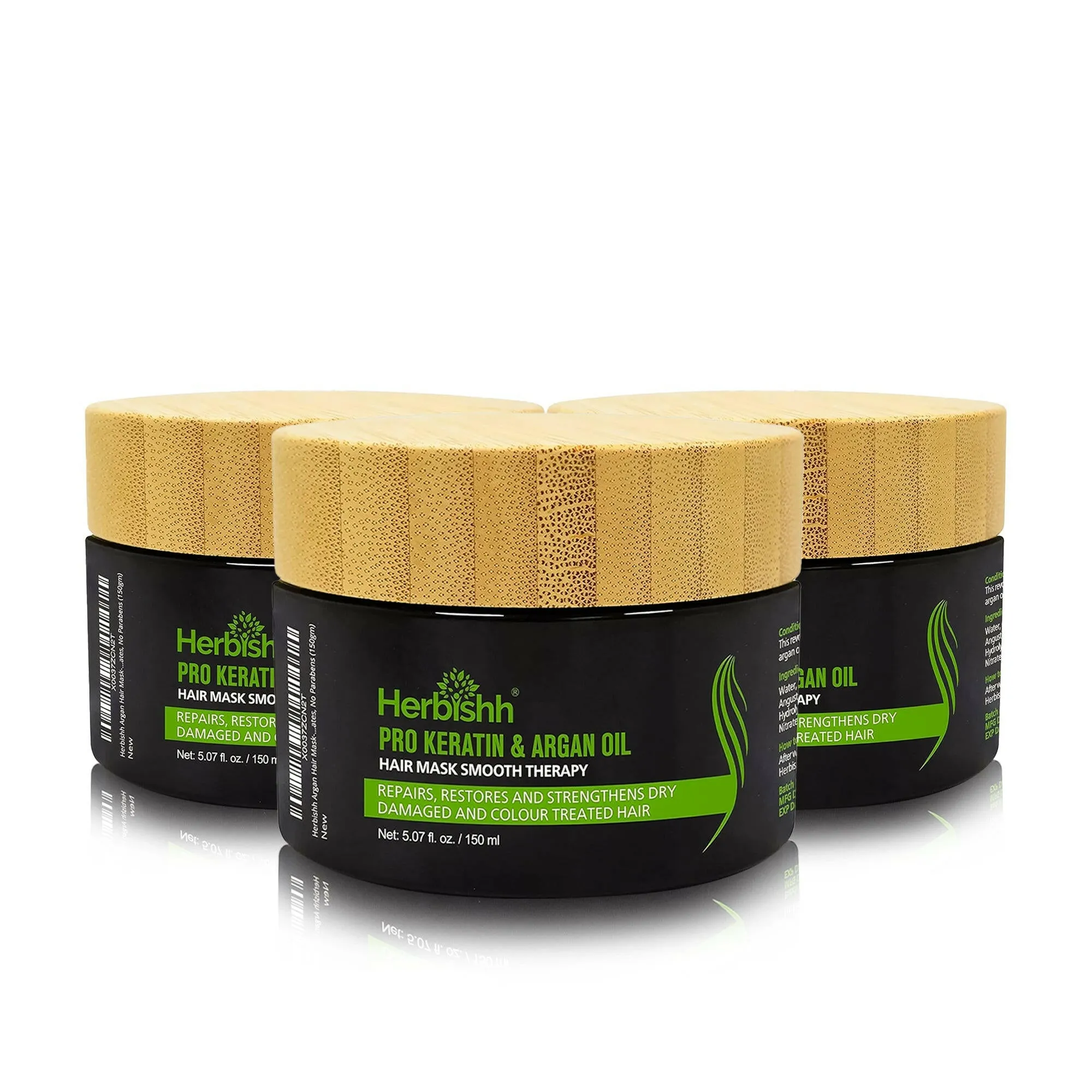 Keratin Argan Hair Mask Trio - Herbishh
