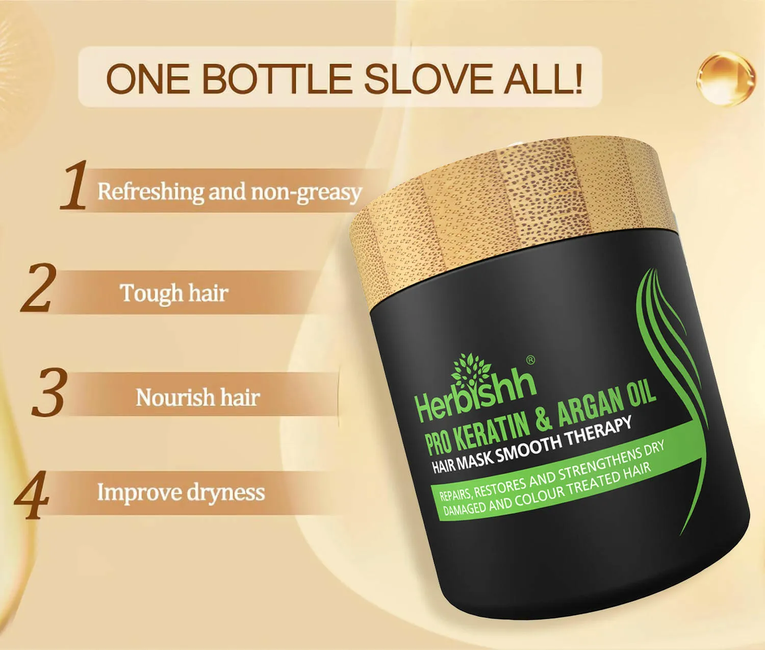 Keratin Argan Hair Mask Trio - Herbishh